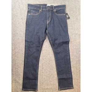 Volcom Vorta Slim Straight Stretch Denim Jeans Blue Mens Size 34x32 NEW